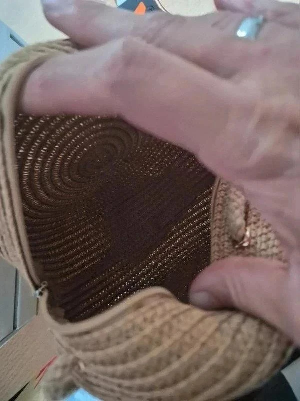 Bolso redondo trenzado estilo Bohemio con perla y nudo – photo 5
